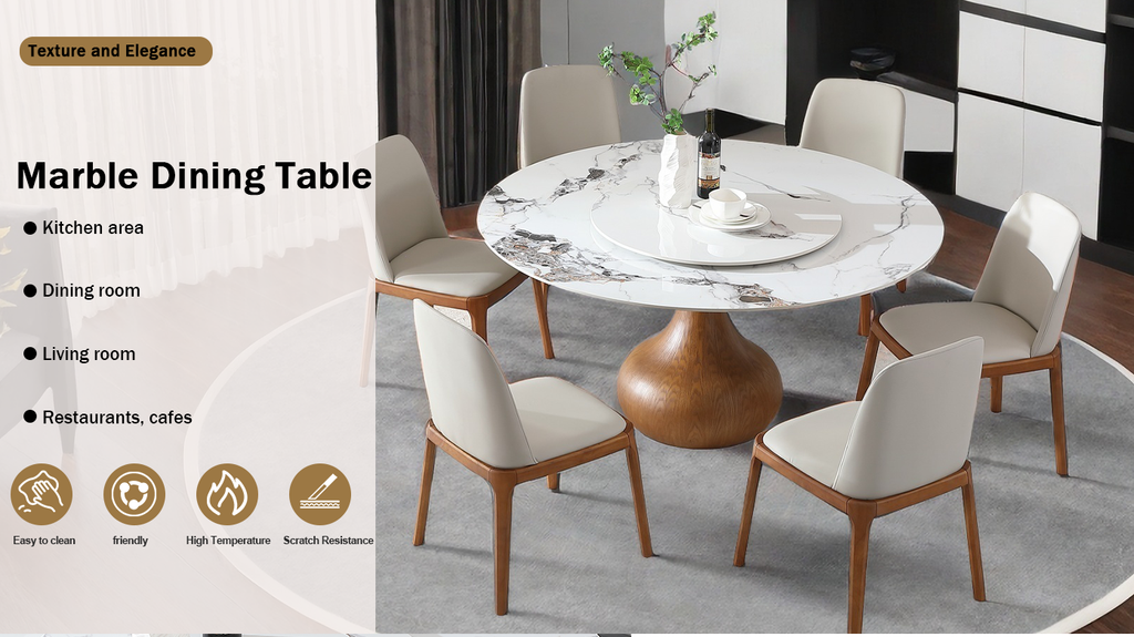 Rotavelle™ Sintered Stone Dining Table by PurelyhomeDeco