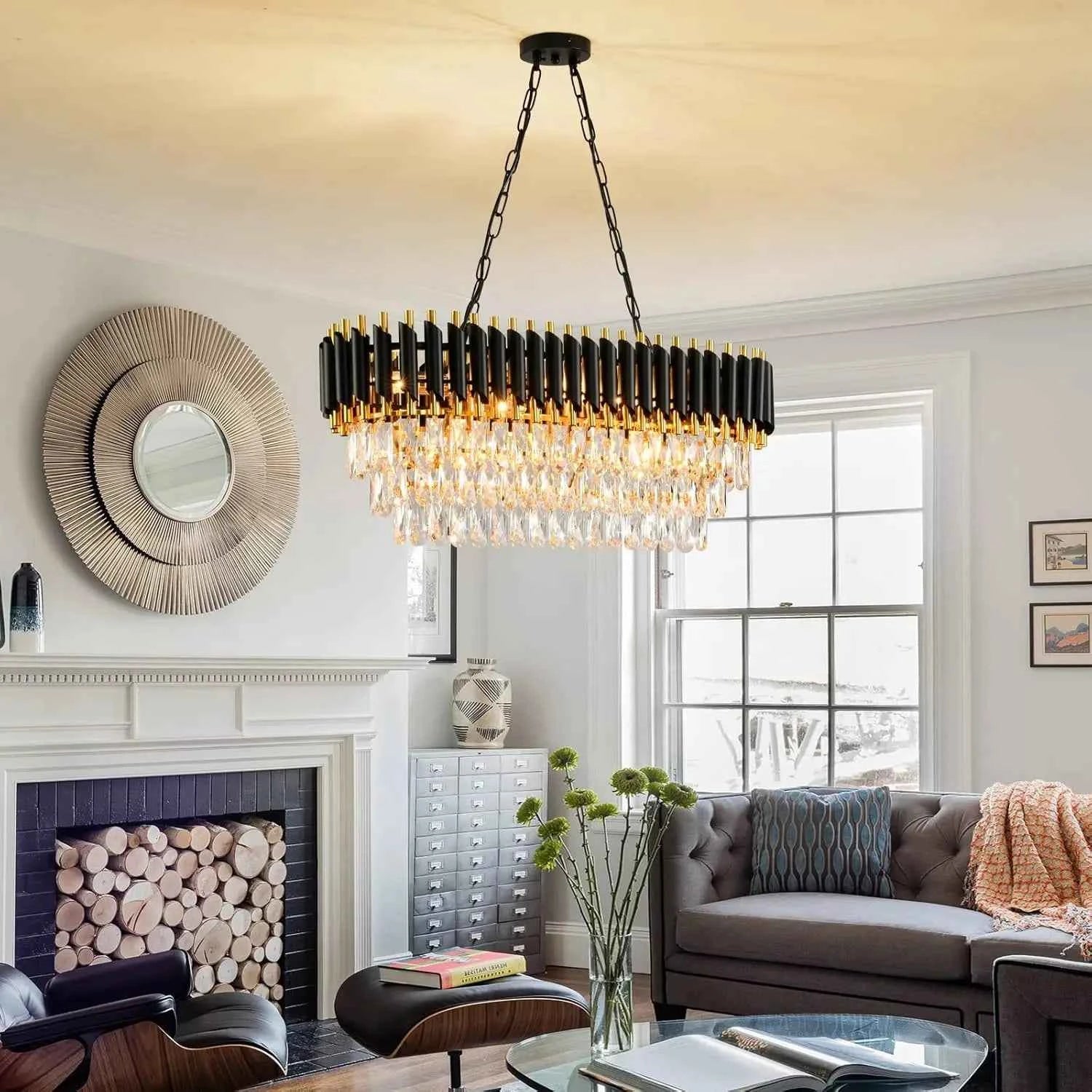 Midnight Gold Crystal Tier Chandelier by PurelyhomeDeco