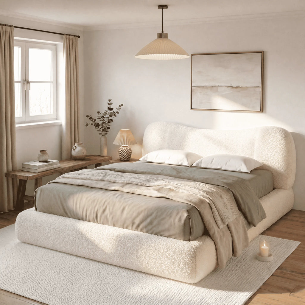 EnHomee Cloud Bed Frame with 5.9" Detachable Headboard, No Assembly Required Beds All-Foam Boneless, Noise-Free, No Box Spring Needed by PurelyhomeDeco