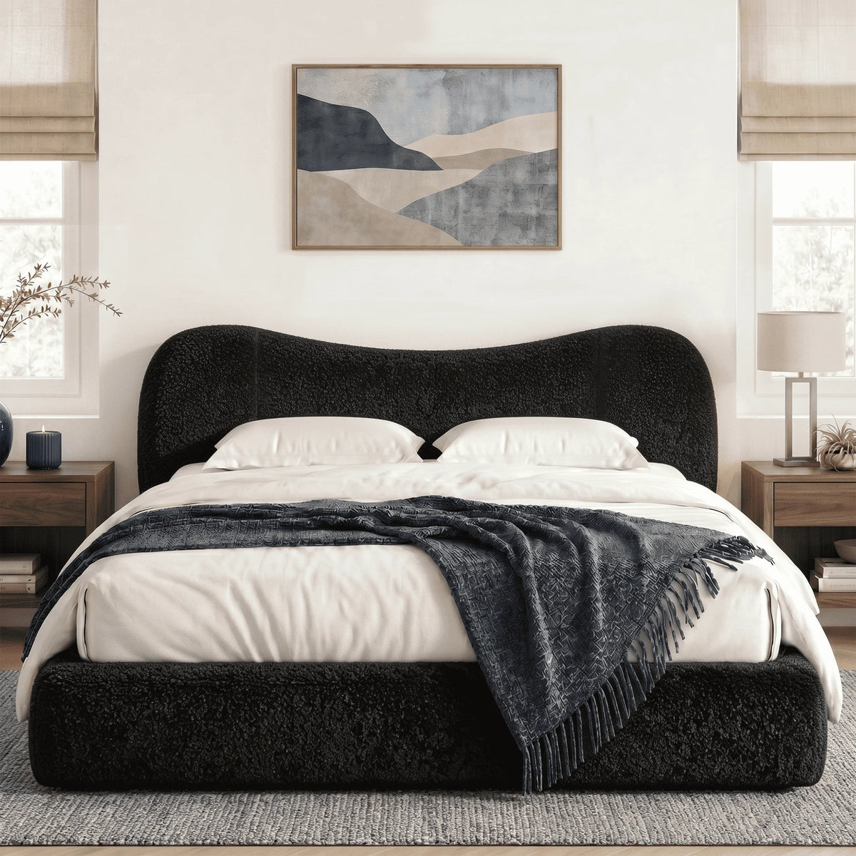 EnHomee Cloud Bed Frame with 5.9" Detachable Headboard, No Assembly Required Beds All-Foam Boneless, Noise-Free, No Box Spring Needed by PurelyhomeDeco