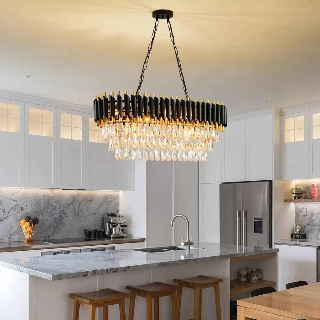 Midnight Gold Crystal Tier Chandelier by PurelyhomeDeco