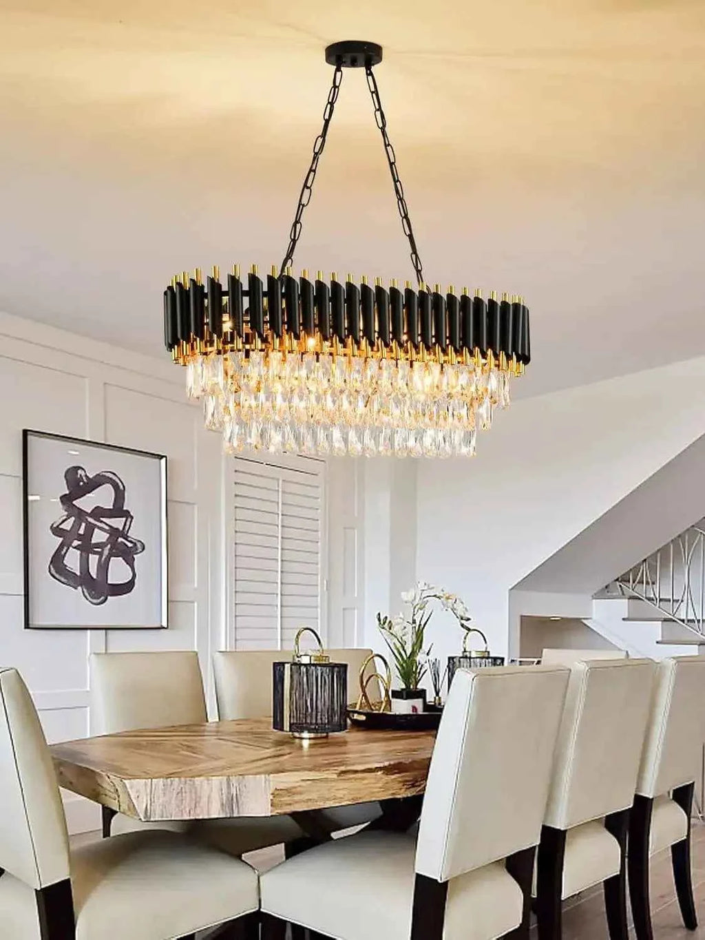 Midnight Gold Crystal Tier Chandelier by PurelyhomeDeco