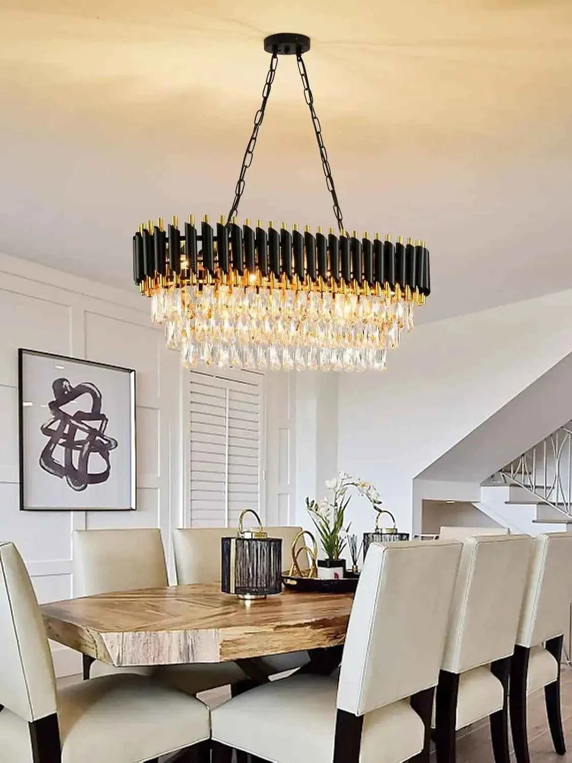 Midnight Gold Crystal Tier Chandelier by PurelyhomeDeco