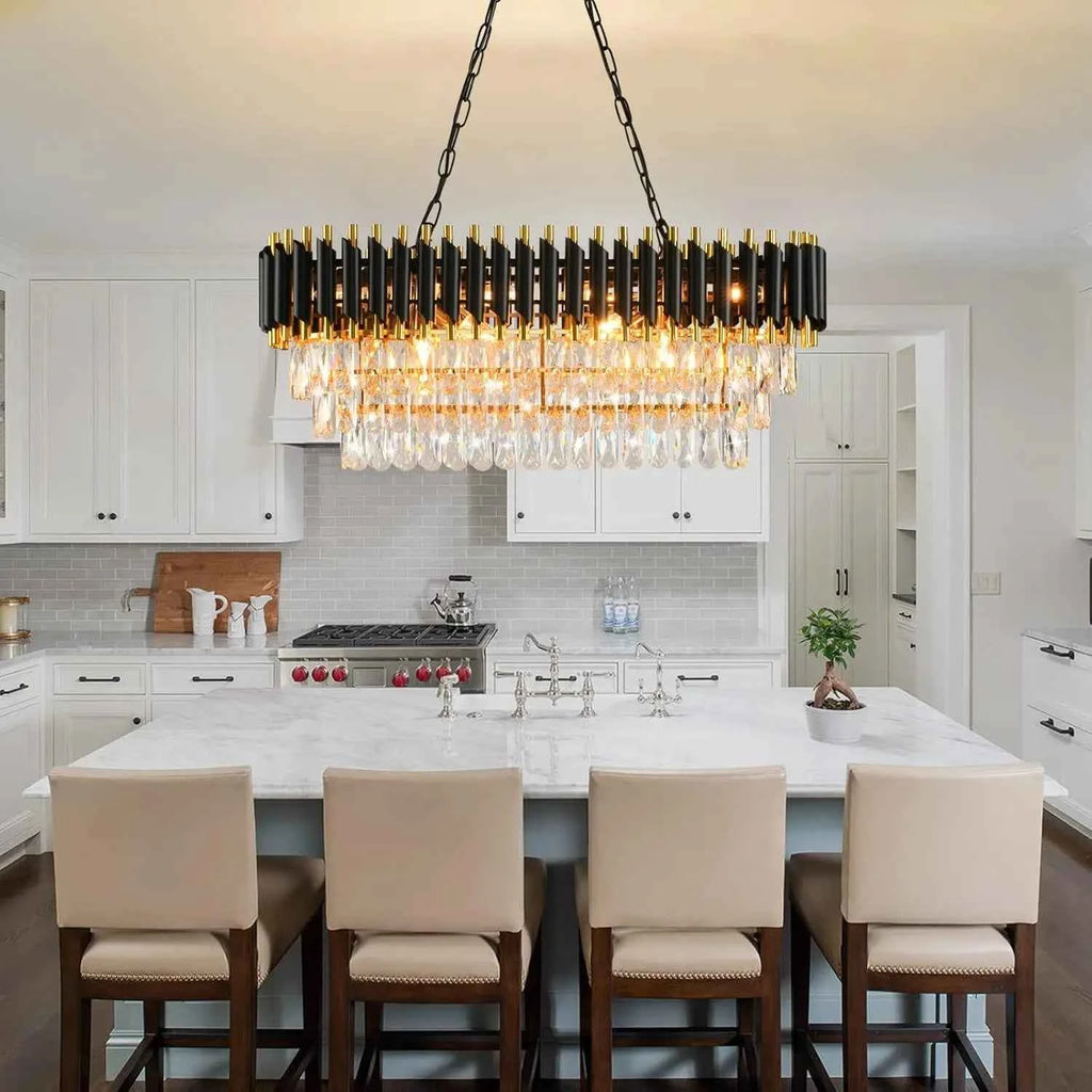 Midnight Gold Crystal Tier Chandelier by PurelyhomeDeco