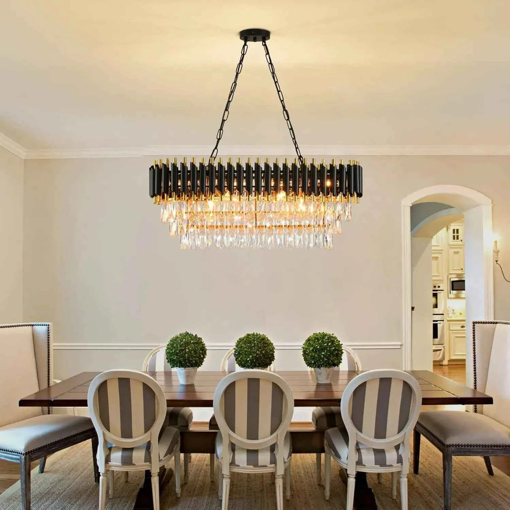 Midnight Gold Crystal Tier Chandelier by PurelyhomeDeco