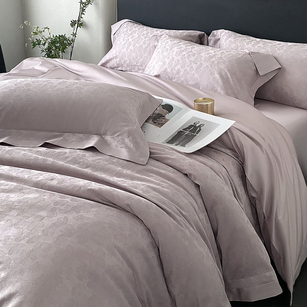 RegaliaSateen™ 4PCS Premium 100s Sateen Jacquard Bedding Set – Pure Cotton Sheet & Duvet Cover (Queen/King) by PurelyhomeDeco