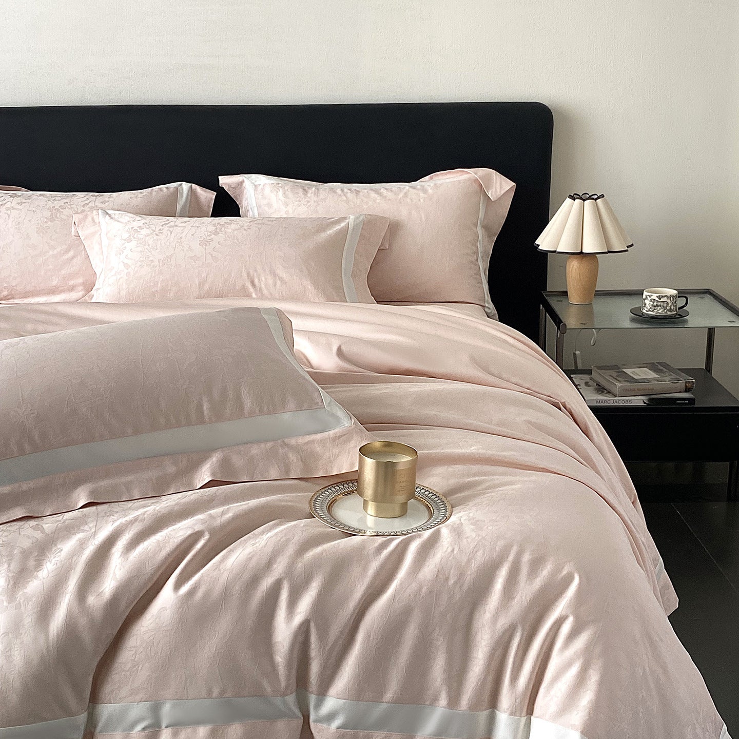 RegaliaSateen™ 4PCS Premium 100s Sateen Jacquard Bedding Set – Pure Cotton Sheet & Duvet Cover (Queen/King) by PurelyhomeDeco