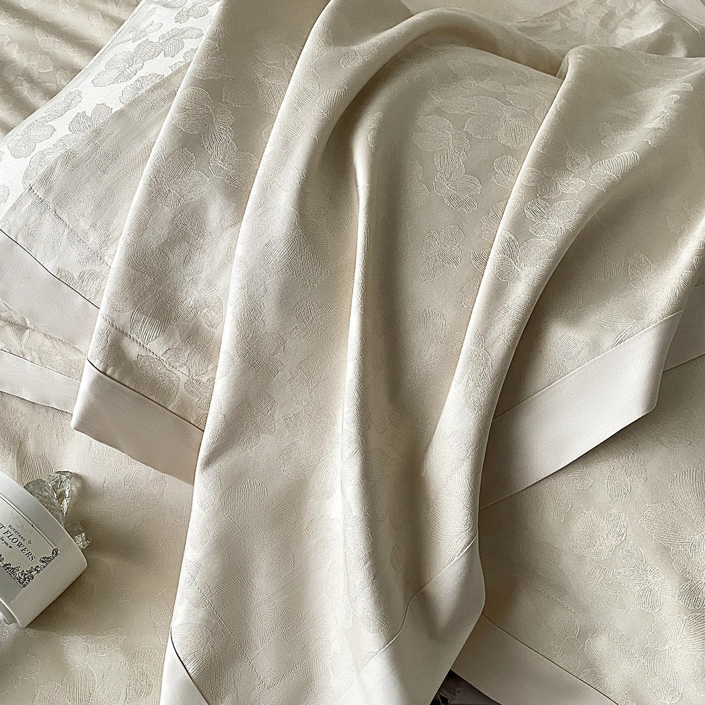 RegaliaSateen™ 4PCS Premium 100s Sateen Jacquard Bedding Set – Pure Cotton Sheet & Duvet Cover (Queen/King) by PurelyhomeDeco