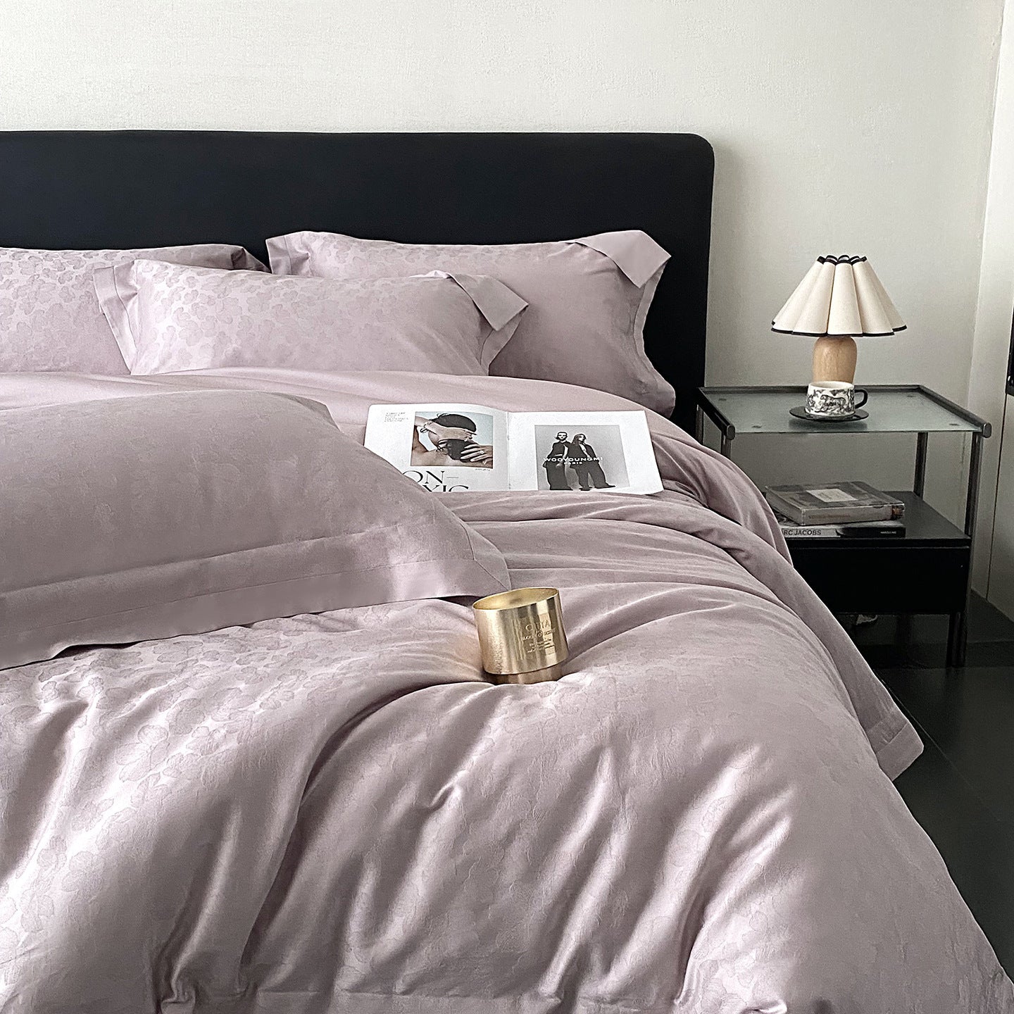 RegaliaSateen™ 4PCS Premium 100s Sateen Jacquard Bedding Set – Pure Cotton Sheet & Duvet Cover (Queen/King) by PurelyhomeDeco