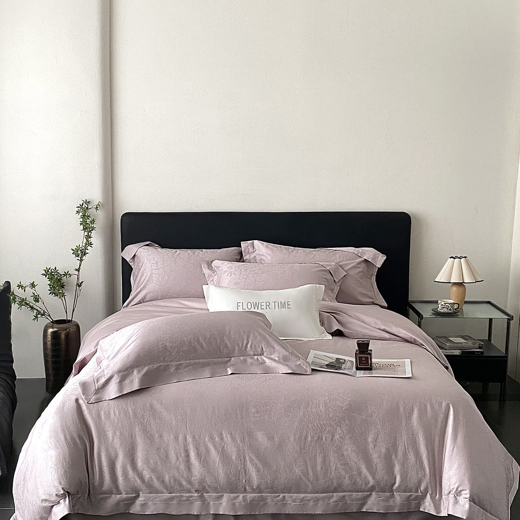 RegaliaSateen™ 4PCS Premium 100s Sateen Jacquard Bedding Set – Pure Cotton Sheet & Duvet Cover (Queen/King) by PurelyhomeDeco