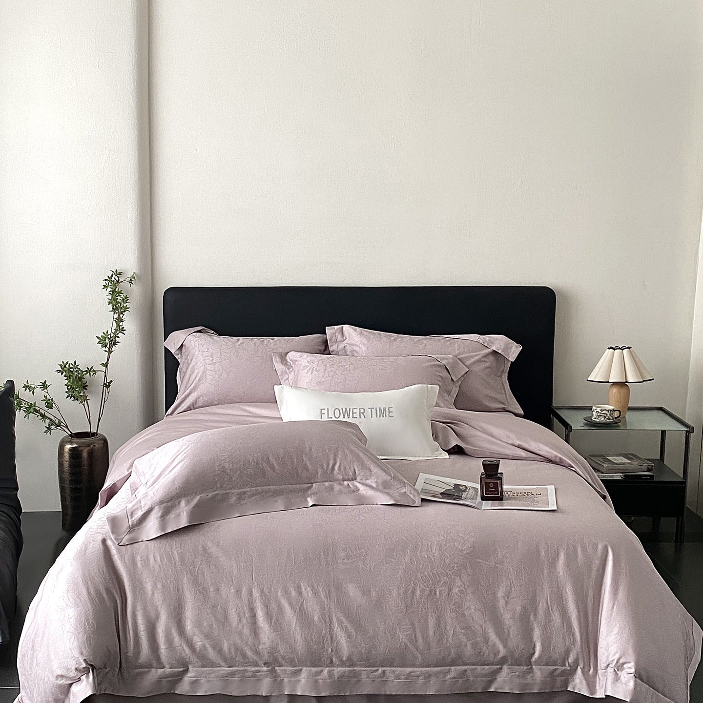 RegaliaSateen™ 4PCS Premium 100s Sateen Jacquard Bedding Set – Pure Cotton Sheet & Duvet Cover (Queen/King) by PurelyhomeDeco
