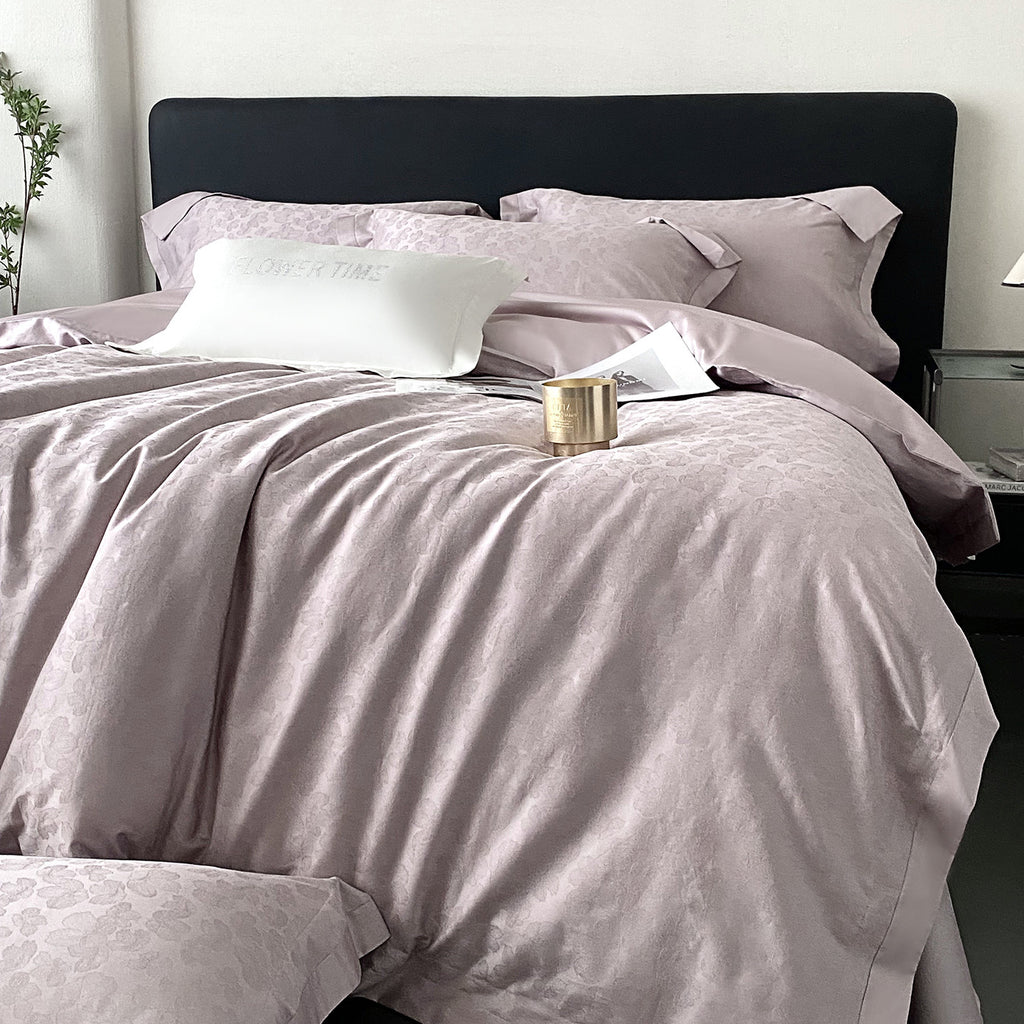 RegaliaSateen™ 4PCS Premium 100s Sateen Jacquard Bedding Set – Pure Cotton Sheet & Duvet Cover (Queen/King) by PurelyhomeDeco