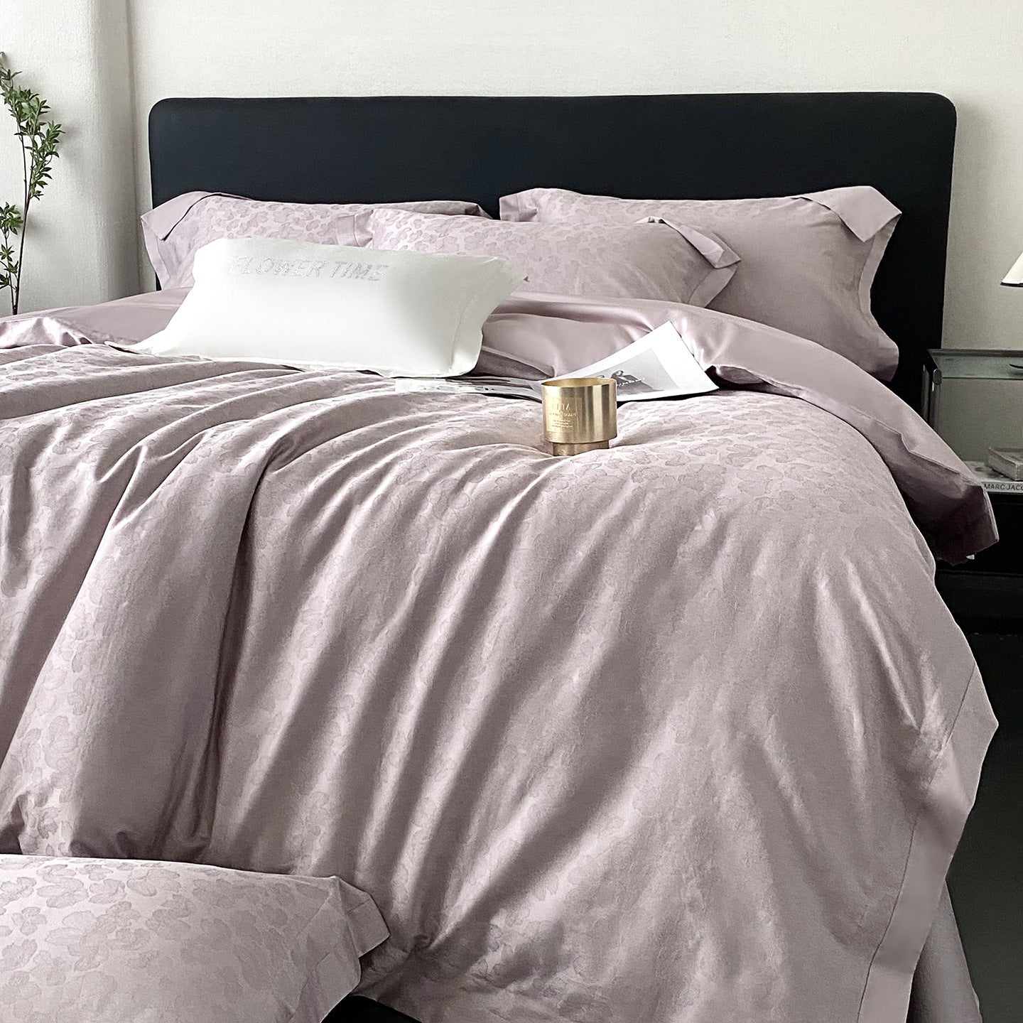 RegaliaSateen™ 4PCS Premium 100s Sateen Jacquard Bedding Set – Pure Cotton Sheet & Duvet Cover (Queen/King) by PurelyhomeDeco