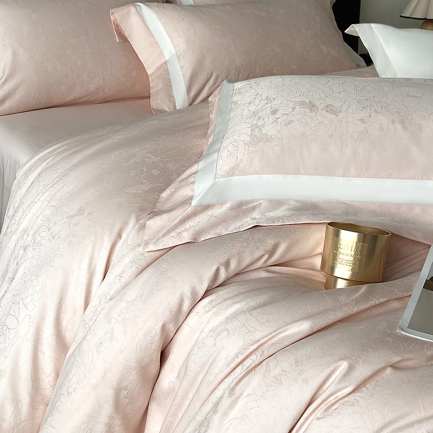 RegaliaSateen™ 4PCS Premium 100s Sateen Jacquard Bedding Set – Pure Cotton Sheet & Duvet Cover (Queen/King) by PurelyhomeDeco