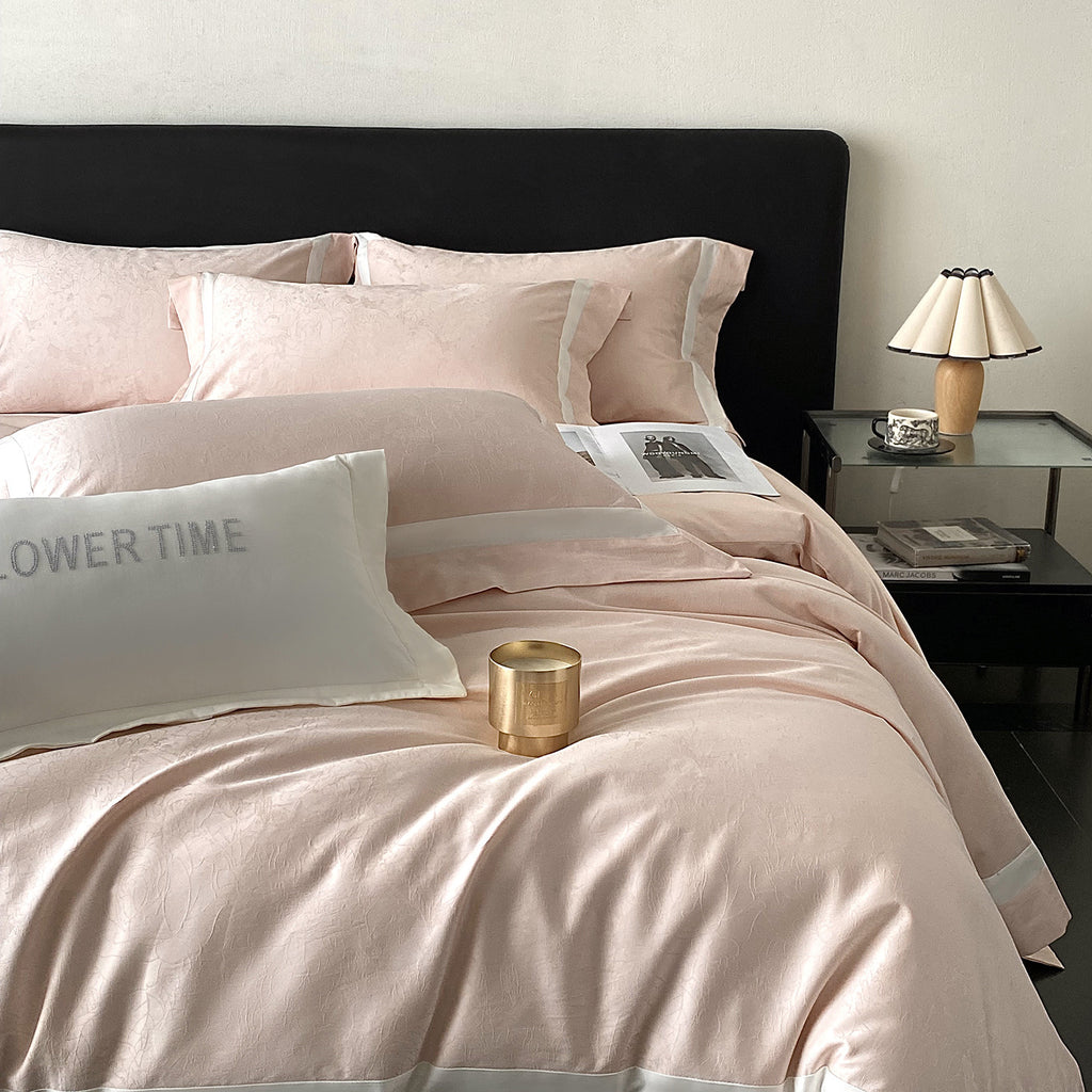 RegaliaSateen™ 4PCS Premium 100s Sateen Jacquard Bedding Set – Pure Cotton Sheet & Duvet Cover (Queen/King) by PurelyhomeDeco