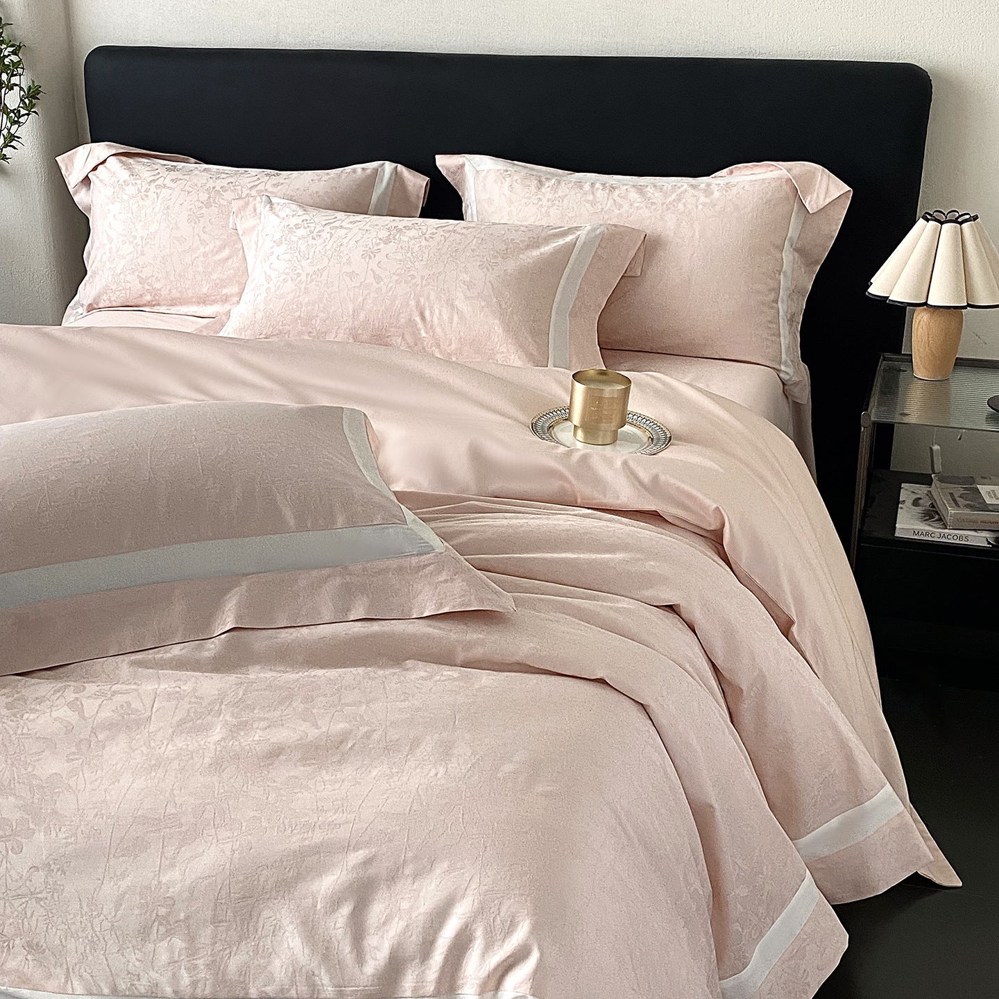 RegaliaSateen™ 4PCS Premium 100s Sateen Jacquard Bedding Set – Pure Cotton Sheet & Duvet Cover (Queen/King) by PurelyhomeDeco