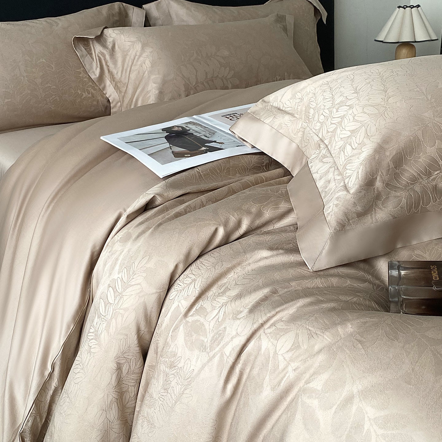 RegaliaSateen™ 4PCS Premium 100s Sateen Jacquard Bedding Set – Pure Cotton Sheet & Duvet Cover (Queen/King) by PurelyhomeDeco