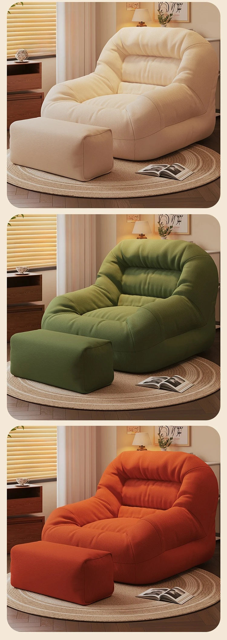 Lazy Bean Bag Sofas Portable Comfortable Small Sofa Relaxing Balcony Living Room Single Sofas Can Lie or Sleep Beanbag Chairs by PurelyhomeDeco