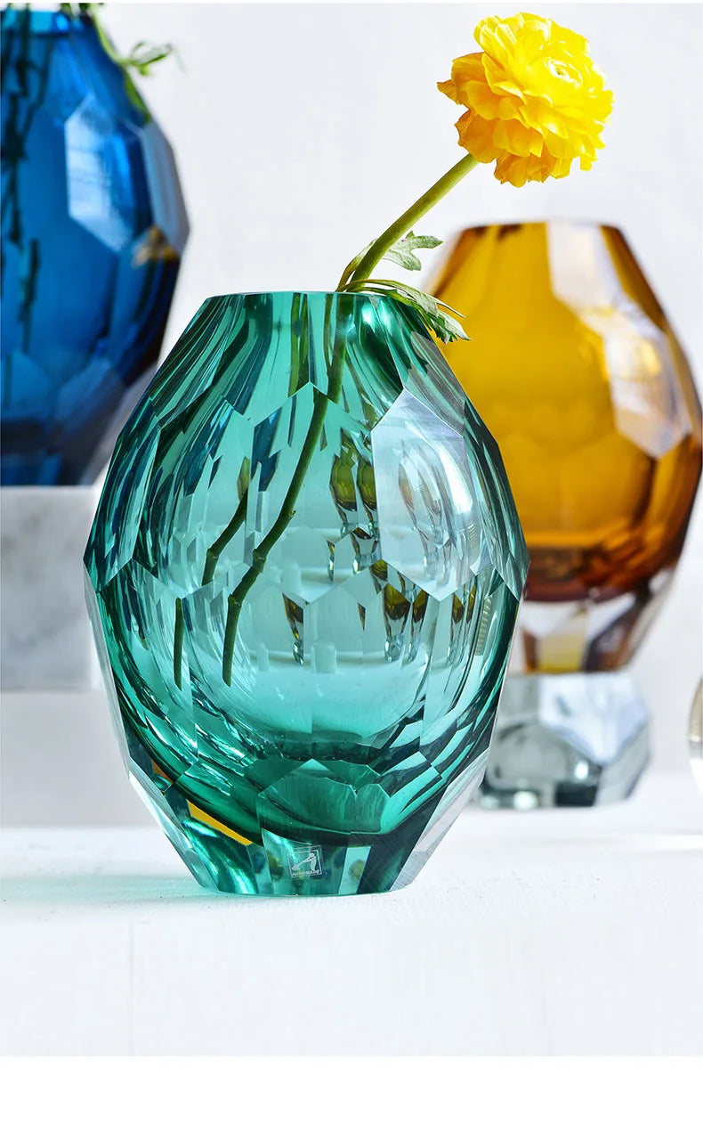 Luxe Angular Glass Vase by PurelyhomeDeco