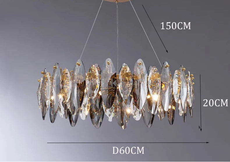 CrystalÉlan™ Modern Luxury Crystal Pendant Chandelier – Elegant Hanging Light for Living Room, Dining & Bedroom by PurelyhomeDeco