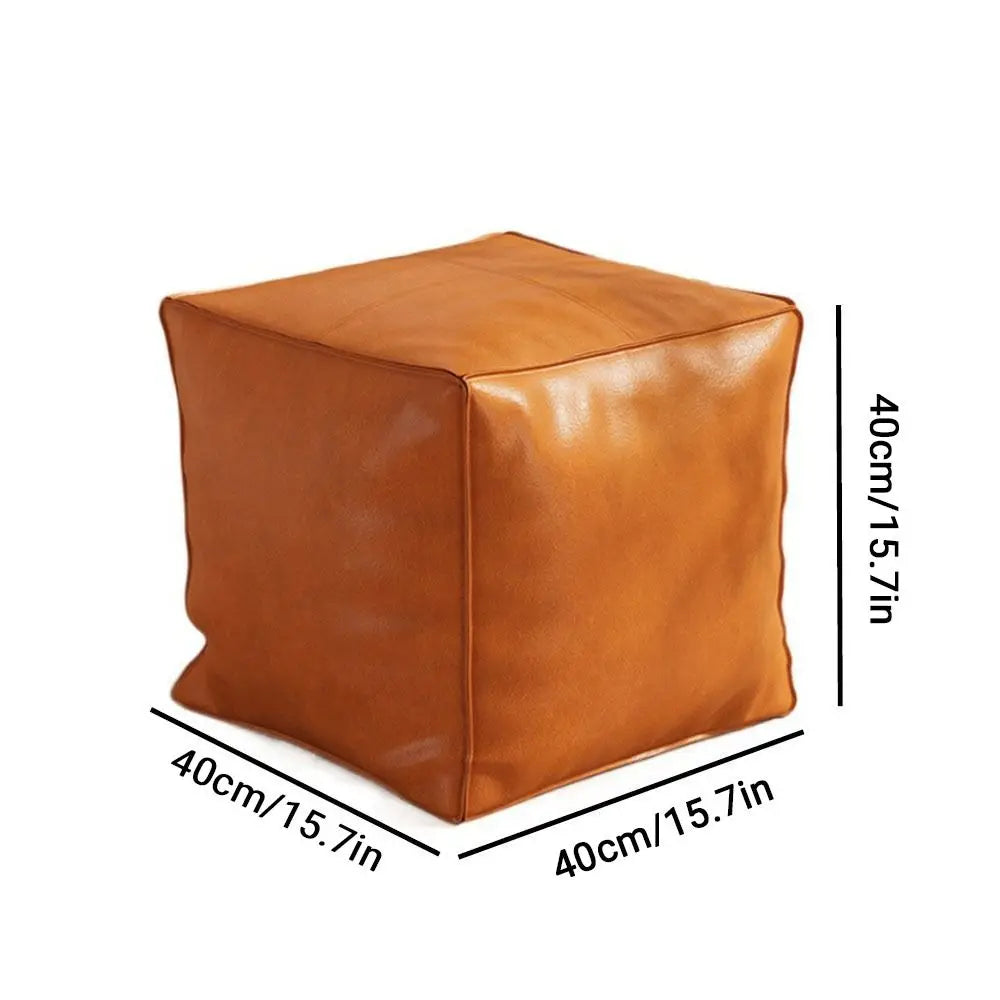 Modern Non-Slip Storage Stool Large Capacity Waterproof Unstuffed Cushion Cover No Fillings Square Leather Pouf Bedroom by PurelyhomeDeco