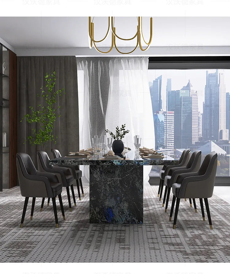 AZURÉA™ Blue Jadeite Marble Dining Set (10-Seater) by PurelyhomeDeco