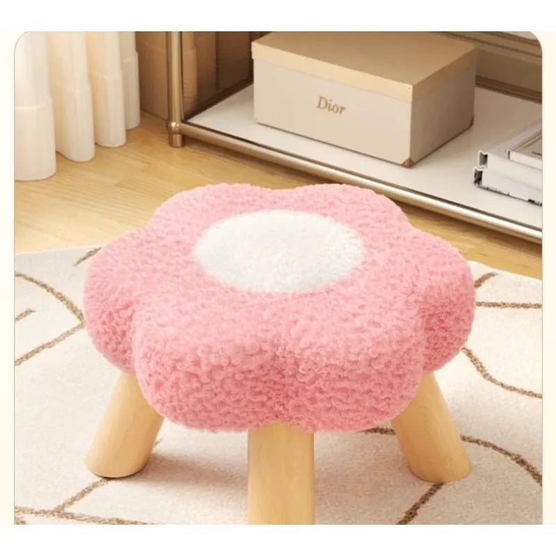 Small stool, household low stool, sofa stool, soft bag stool, living room coffee table stool, solid wood children's stool by PurelyhomeDeco