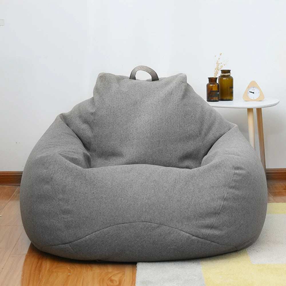 Lazy Seat Chair Sofa Cover Large Bean Bag Couch Soft Fluffy Breathable Adult Child Tatami Living Room Decorative without Filler by PurelyhomeDeco