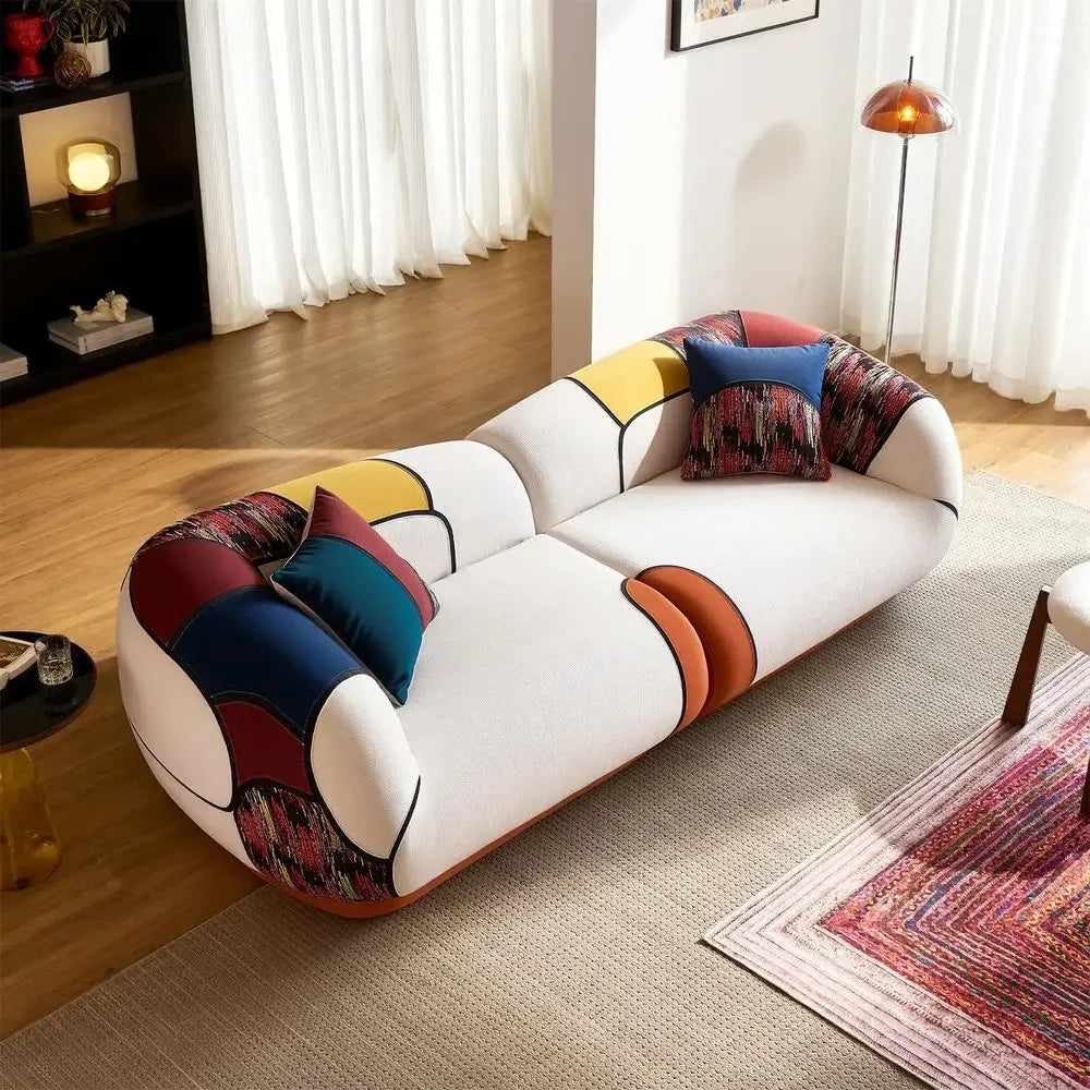 102" Oversized ern Curved Soa, 4-Seat Chenille Couch or Living Room Aparent, Minimalist BonelSectional loor Lounge Couches with by PurelyhomeDeco