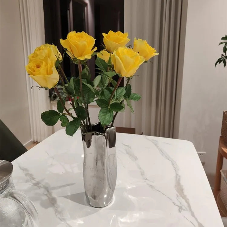 Silver Lumen Vase by PurelyhomeDeco