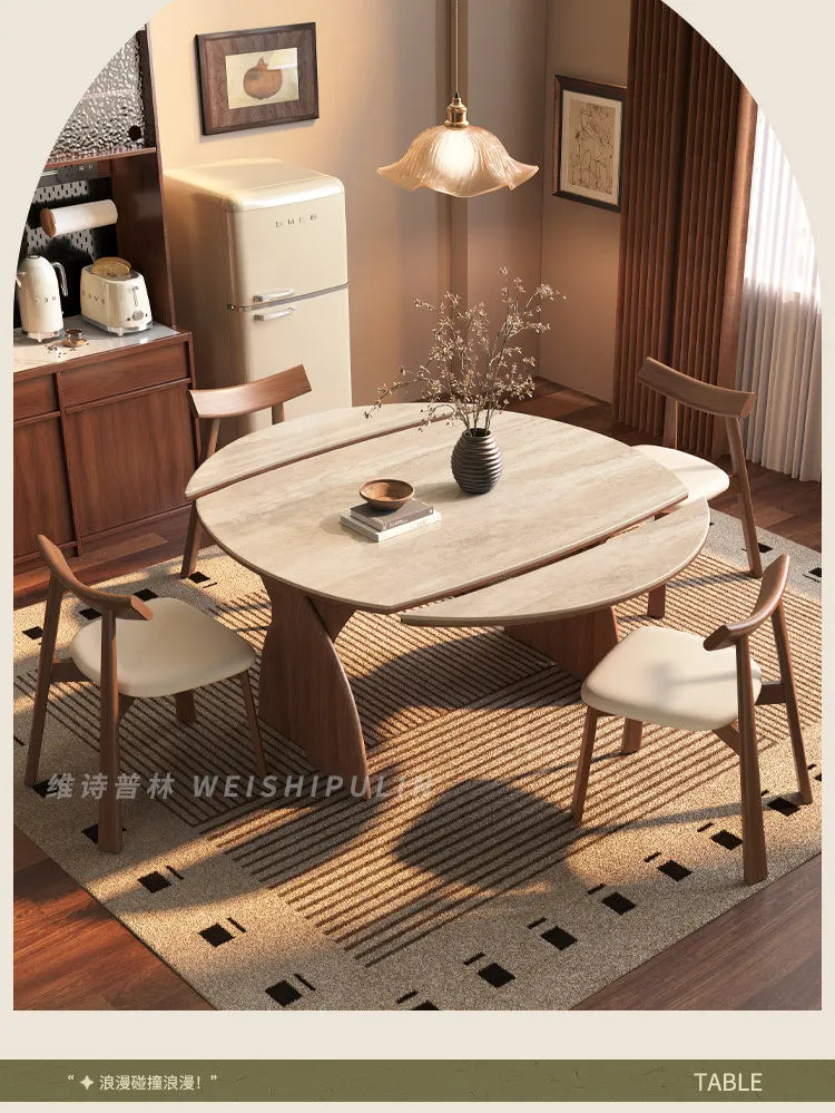 Modern Wood Design Dining Table 6 Person Luxury Extendable Round Dining Table Restaurant Nordic Mesas De Comedor Furniture Home by PurelyhomeDeco