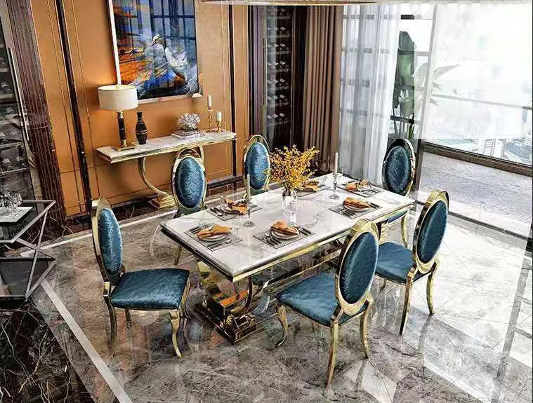 ZANORIA™ Elite Gold Structure Dining Set by PurelyhomeDeco