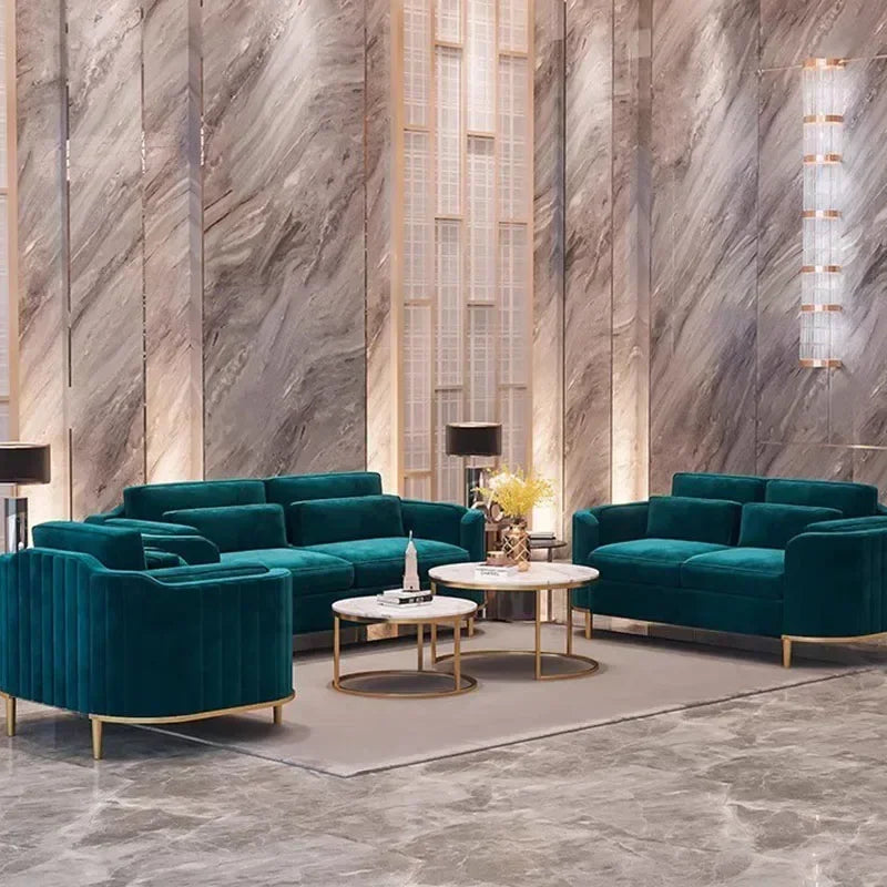 VerdeLuxe Modern L Shaped Sofa With Wood Frame And Composite Fabric by PurelyhomeDeco