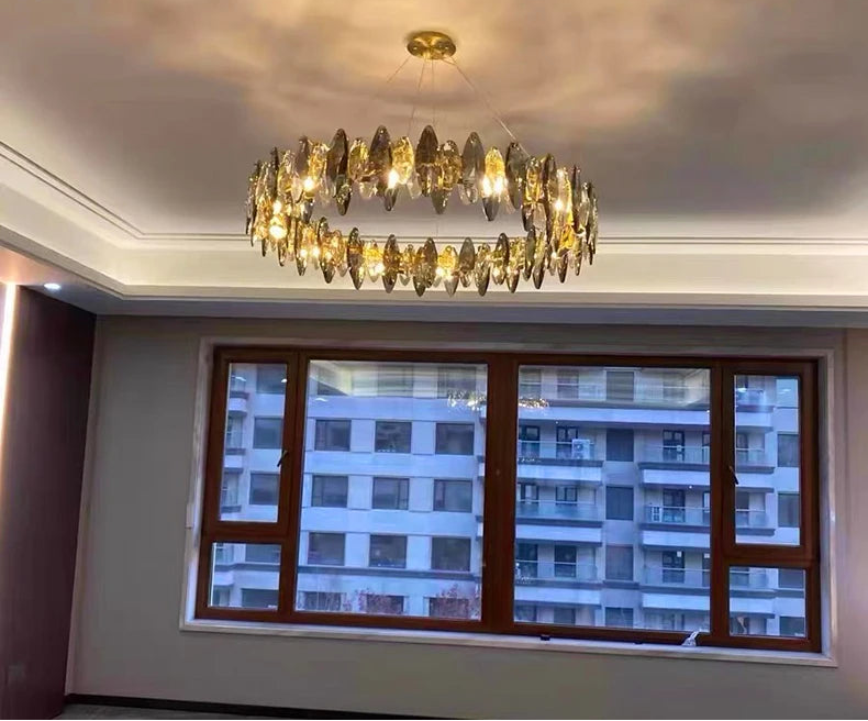 CrystalÉlan™ Modern Luxury Crystal Pendant Chandelier – Elegant Hanging Light for Living Room, Dining & Bedroom by PurelyhomeDeco