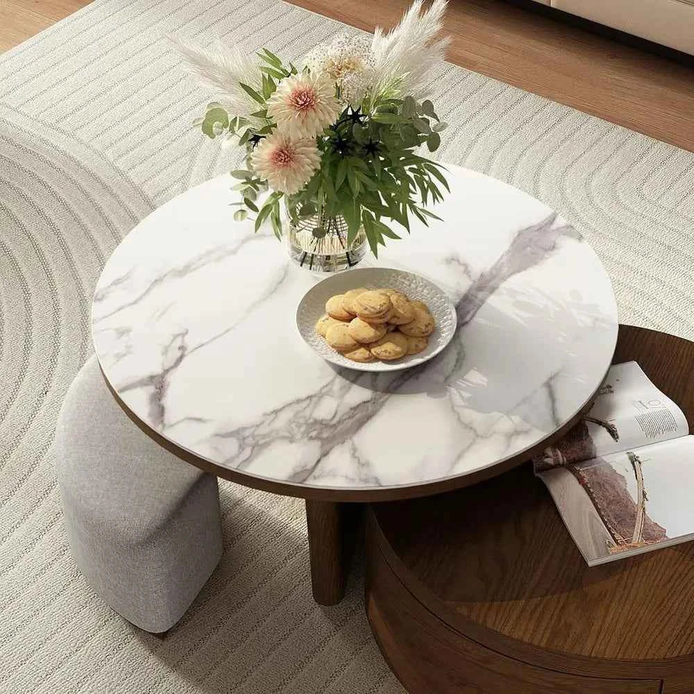 Walnara™ Marble Coffee Table Ensemble by PurelyhomeDeco