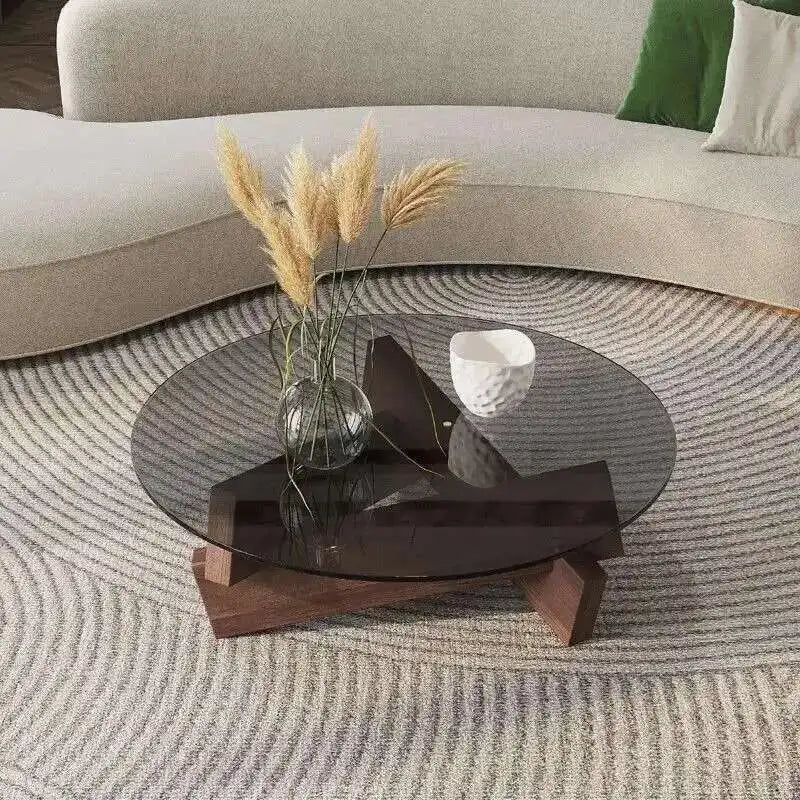 WOODGLASS ICON™ Modern Wood & Glass Coffee Table for Luxury Living Room Decor by PurelyhomeDeco