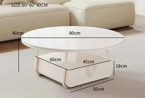 Serelune™ Cream Marble Coffee Table by PurelyhomeDeco