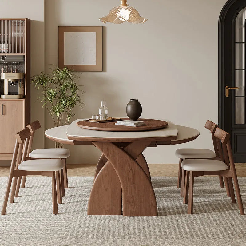Modern Wood Design Dining Table 6 Person Luxury Extendable Round Dining Table Restaurant Nordic Mesas De Comedor Furniture Home by PurelyhomeDeco
