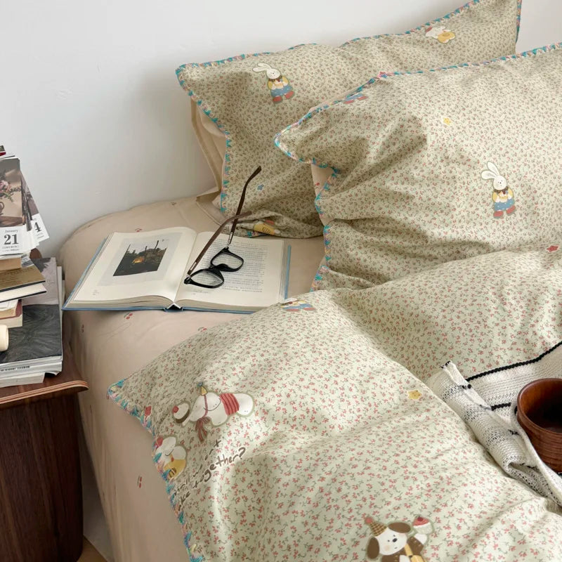 PrairieLuxe™ INS American Countryside Pure Cotton Bedding Set – Double-Layer Yarn Soft Luxury Bed Linens by PurelyhomeDeco