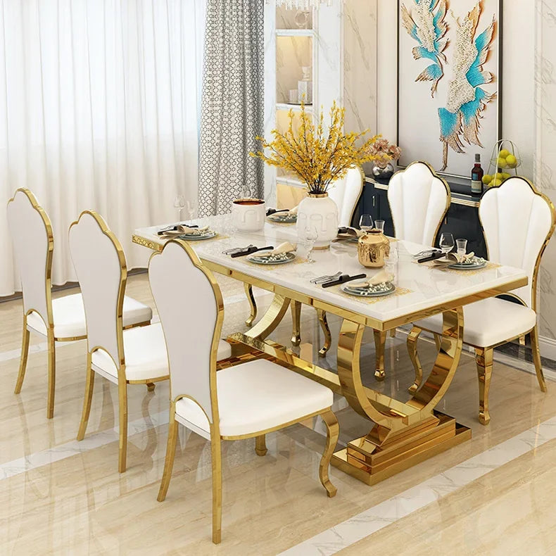 ZANORIA™ Elite Gold Structure Dining Set by PurelyhomeDeco