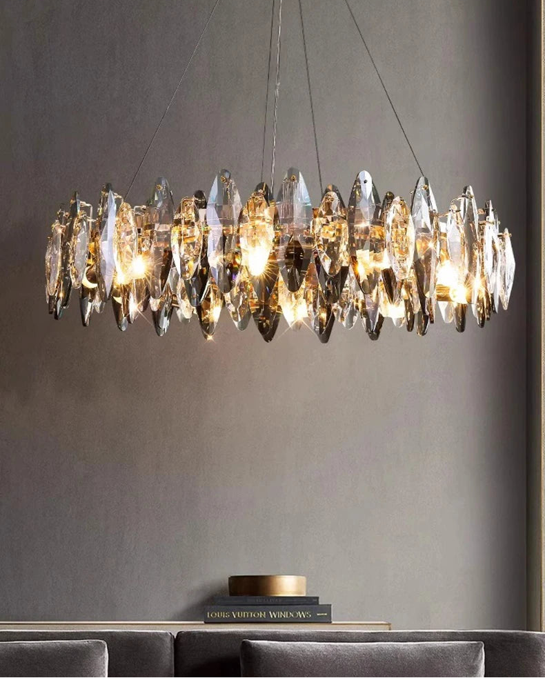 CrystalÉlan™ Modern Luxury Crystal Pendant Chandelier – Elegant Hanging Light for Living Room, Dining & Bedroom by PurelyhomeDeco