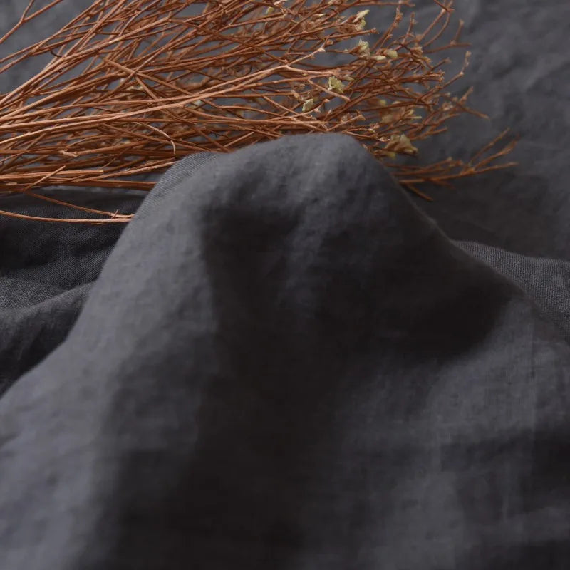 FlaxÉlysée™ Pure Linen Duvet Cover Set – Natural Flax French Linen Bedding with Coconut Button Closure by PurelyhomeDeco