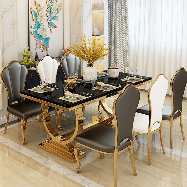ZANORIA™ Elite Gold Structure Dining Set by PurelyhomeDeco