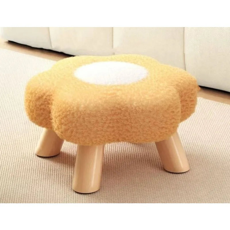 Small stool, household low stool, sofa stool, soft bag stool, living room coffee table stool, solid wood children's stool by PurelyhomeDeco