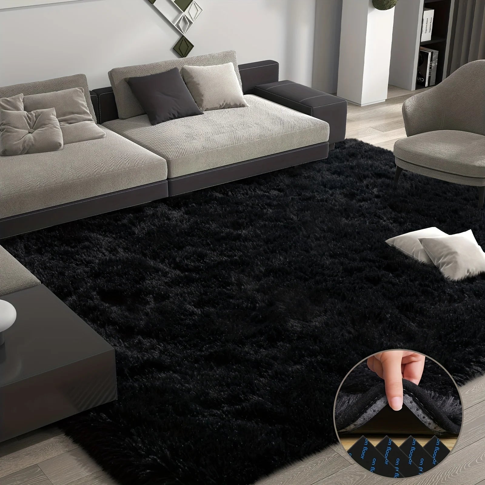 Moonshadow Fluffy Rug by PurelyhomeDeco