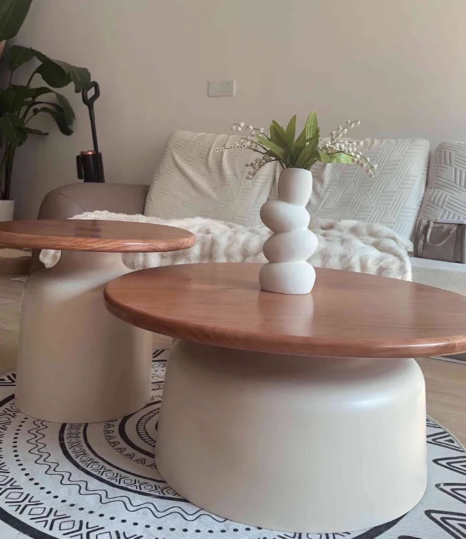 ELORA™ Cream Nordic Round Coffee Table by PurelyhomeDeco