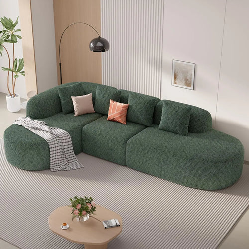 114 Inch Boneless Curved Couches for Living Room,Modern Modular Sectional Sofa with Chaise,L-Shape Cloud Sectional, Customized by PurelyhomeDeco