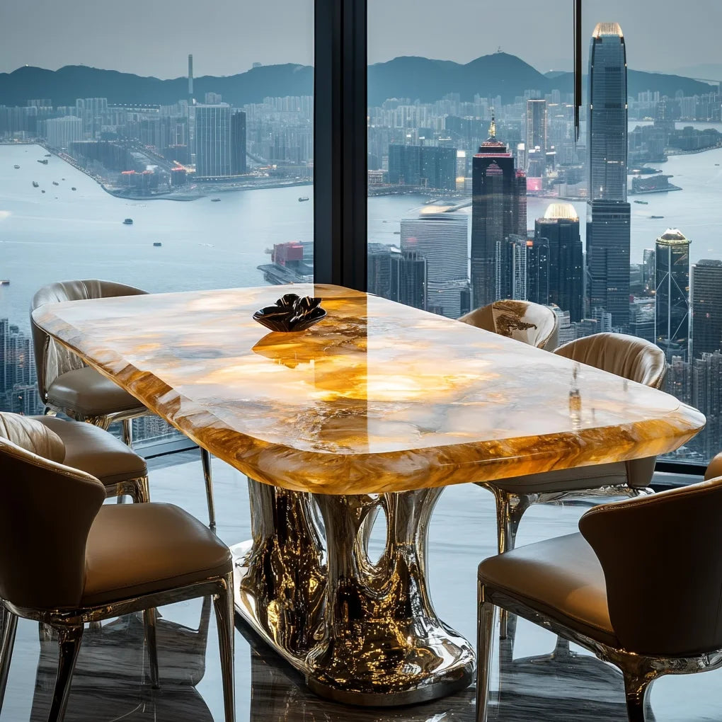 JADEVA™ Natural Jade Stone Dining Table by PurelyhomeDeco