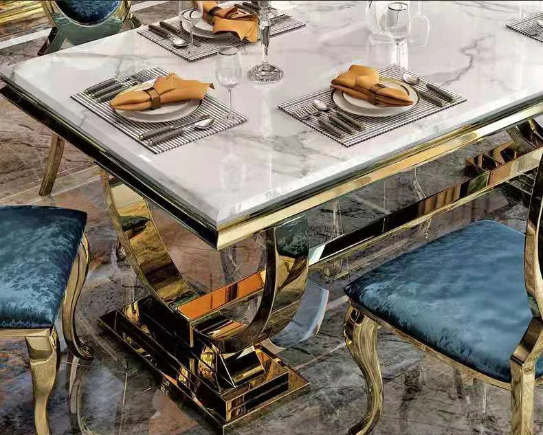 ZANORIA™ Elite Gold Structure Dining Set by PurelyhomeDeco