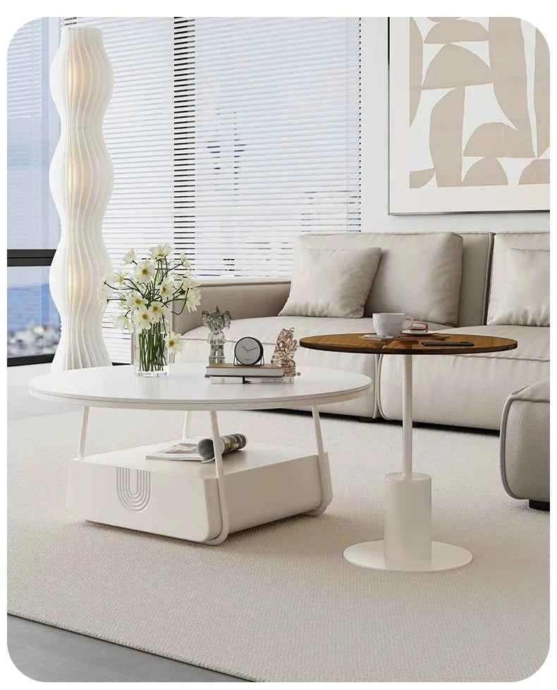 Serelune™ Cream Marble Coffee Table by PurelyhomeDeco